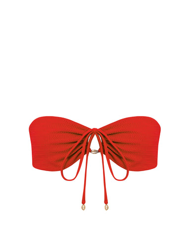 Shala Multi-Way Bandeau Bikini Top Red