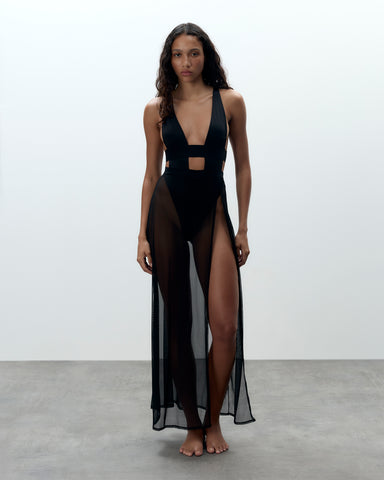 Topaz Long Chemise Black