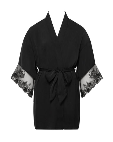 Marseille Kimono in Raso Luxe Nero