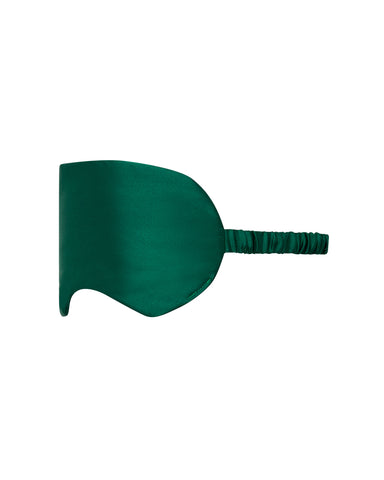 Saskia Mascherina per gli Occhi in Raso Luxe Verde Scuro