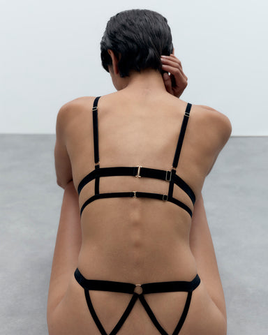 Simone Open Harness Bra Black