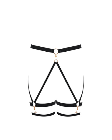 Simone Oberschenkel-Harness Schwarz/Gold