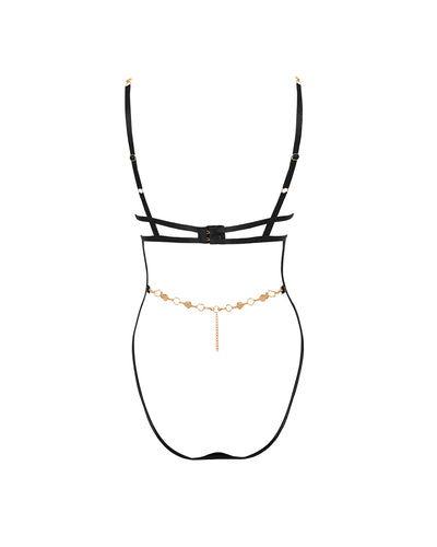 Azalea Open Bodysuit Black/Gold