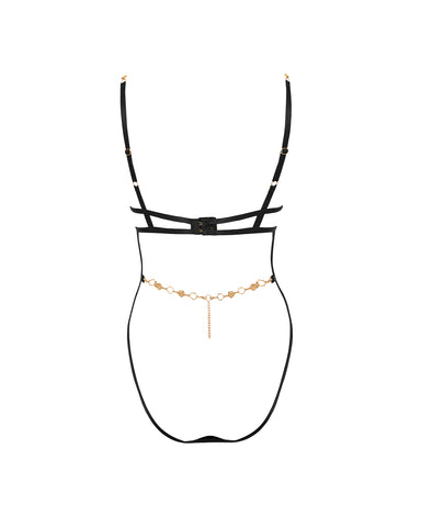 Azalea Open Bodysuit Black/Gold