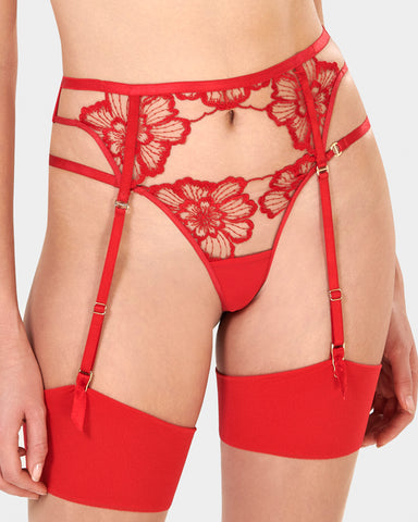 Catalina Suspender Red/Sheer