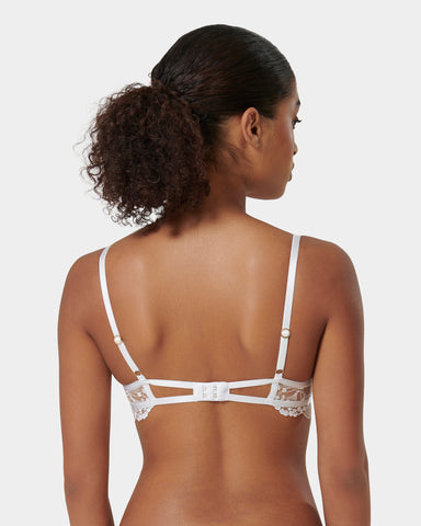 Women White Lace Open Bra T-back Wrap Underwear Sexy Lingerie Size 6-10