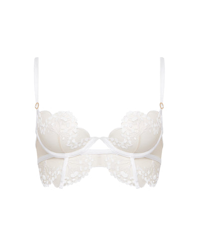 Marisa Embroidered Sheer Bra White