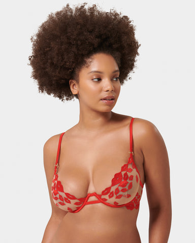 Marian Wired Bra Red/ Sheer