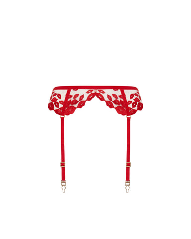 Marian Strumpfhalter Rot/Transparent