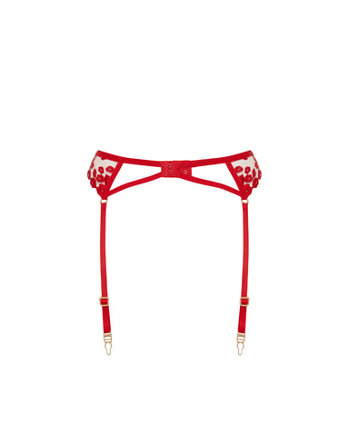 Marian Strumpfhalter Rot/Transparent