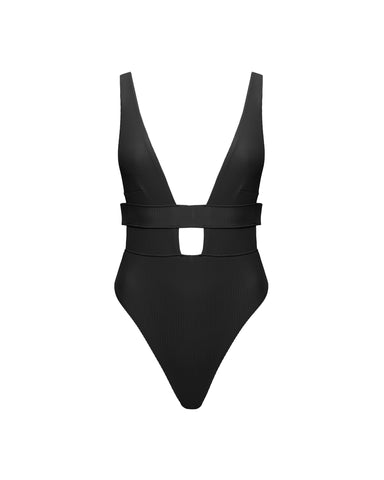 Maillot de Bain une pièce Plongeant Lucerne Noir