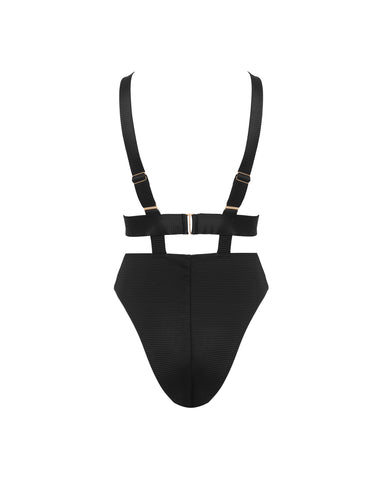Maillot de Bain une pièce Plongeant Lucerne Noir