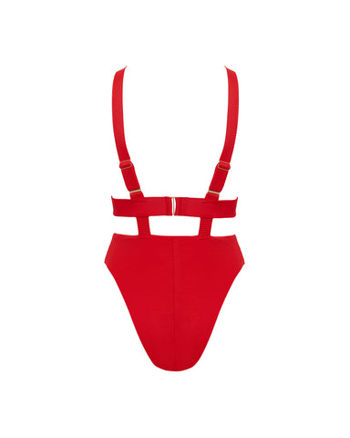 Lucerne Costume Intero Plunge Rosso