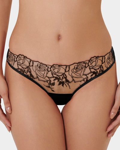 Rosalie Embroidered Brief Black