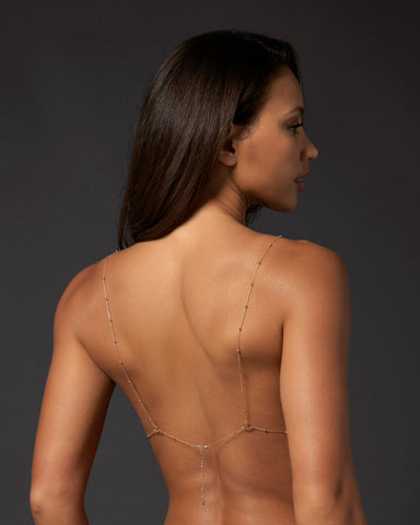 Frida Open Chain Bra Gold