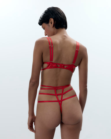 Ophelia Open Bodysuit Red