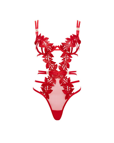 Ophelia Open Bodysuit Red