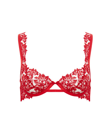 Samara Embroidered Bra Red