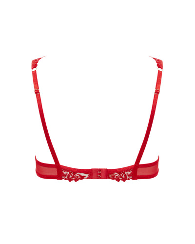 Samara Embroidered Bra Red