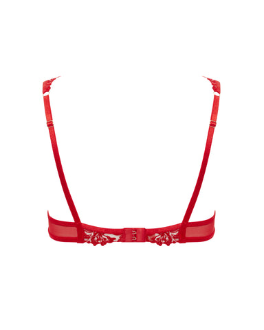 Samara Embroidered Bra Red