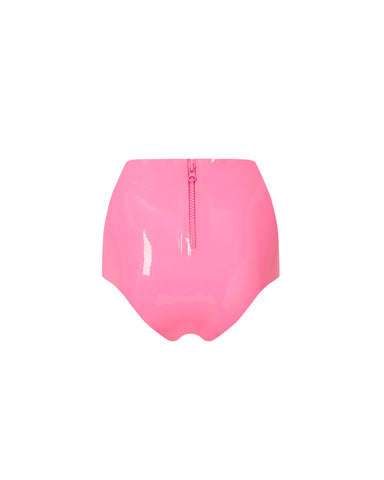 Latex High-Waist Hot Pants Bubblegum Rosa