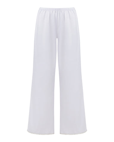 Pearl Pantaloni in Raso di Lusso Perla/Oro