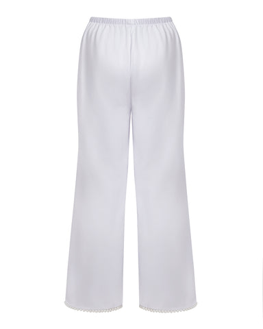 Pearl Pantaloni in Raso di Lusso Perla/Oro