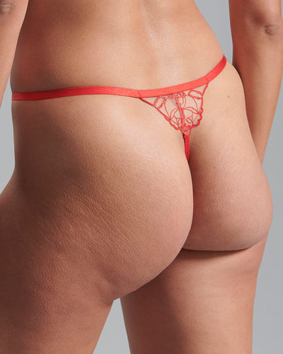Rosalie Sheer Thong Red