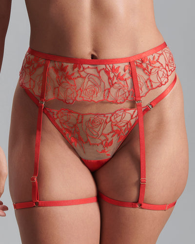 Rosalie Thigh Harness Red