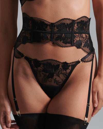 Gabriella Detachable Waspie Suspender Black