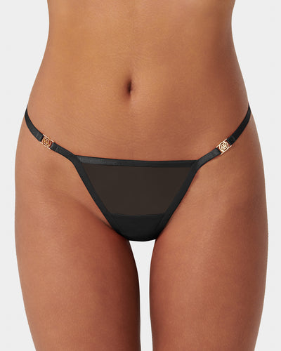 Tali Mesh Thong Black