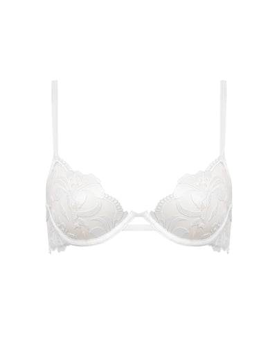 Leonora Floral Embroidered Bra White