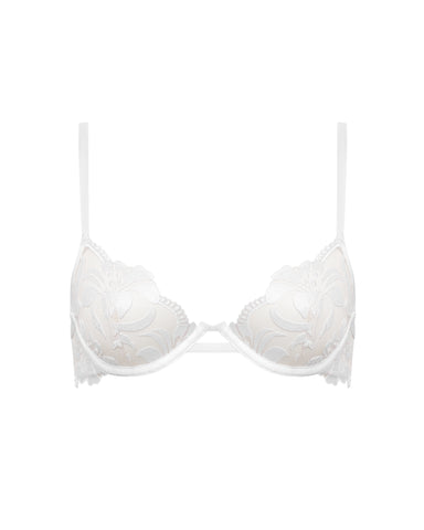 Leonora Floral Embroidered Bra White