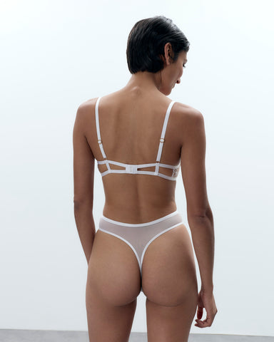 Marisa Embroidered Sheer Bodysuit White