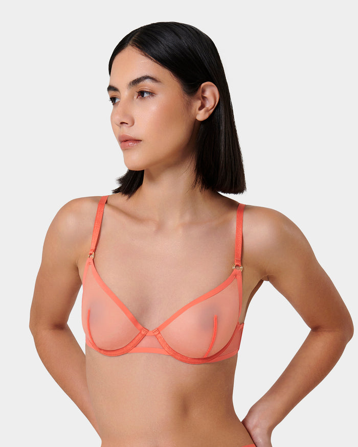 bluebella Naomi Mesh Bra Coral