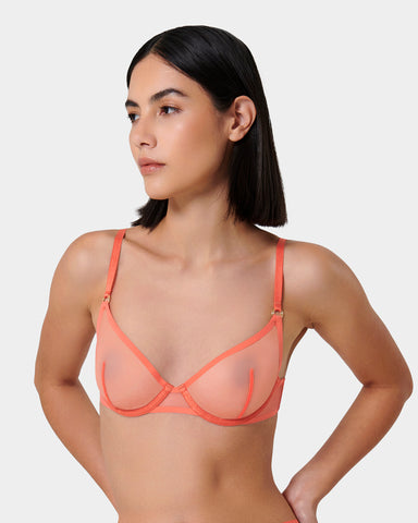 Naomi Mesh Bra Coral