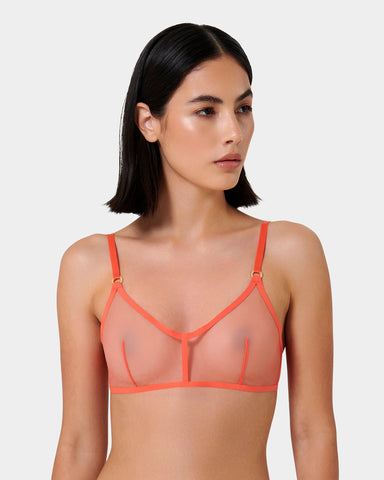 Naomi Mesh Bralette Coral