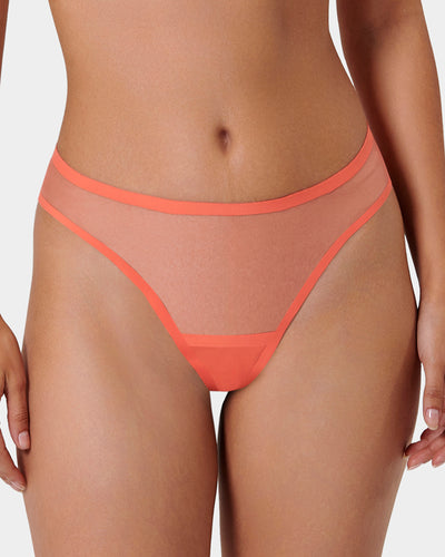 Naomi Mesh Thong Coral