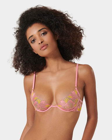 Patrice Sheer Bra Pink/Yellow