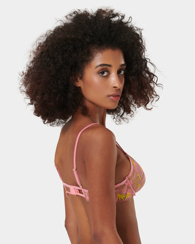 Patrice Sheer Bra Pink/Yellow