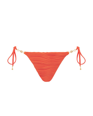 Orta Slip Bikini con Laccetti Corallo