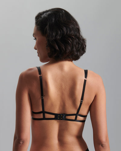 Annabel Open Bow Bra Black