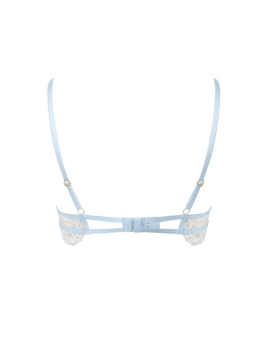 Marisa Embroidered Sheer Bra Blue
