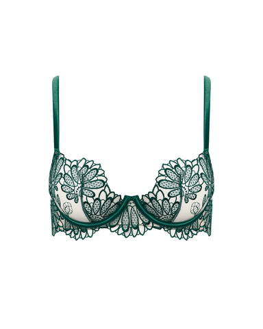 Amaris Sheer Floral Bra Green