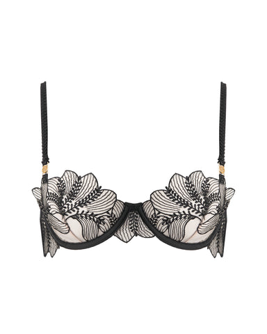 Sadiya Reggiseno Ricamato Nero/Trasparente