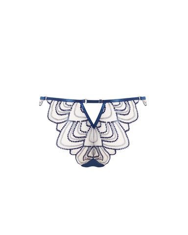 Soraya Embroidered Sheer Brief Blue