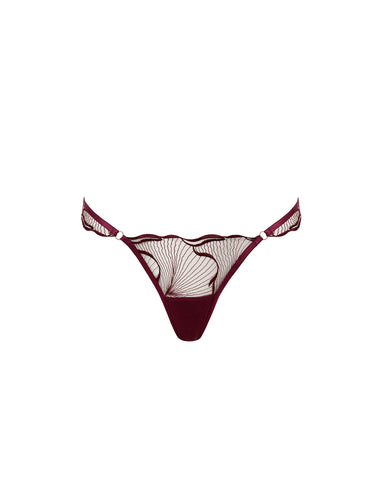Marabel bestickter transparenter Slip in Kirschrot
