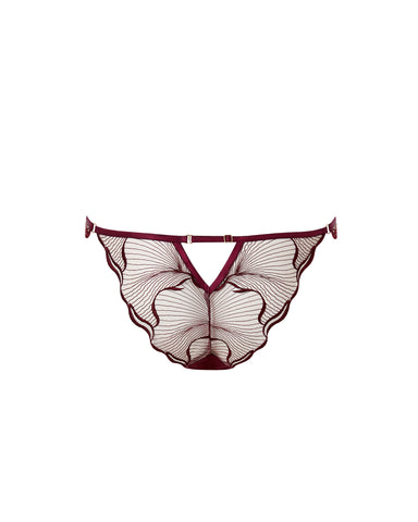 Marabel bestickter transparenter Slip in Kirschrot
