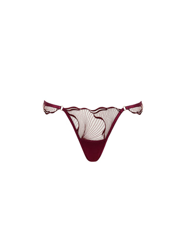 String Transparent Brodé Marabel Cerise