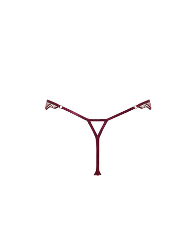 String Transparent Brodé Marabel Cerise
